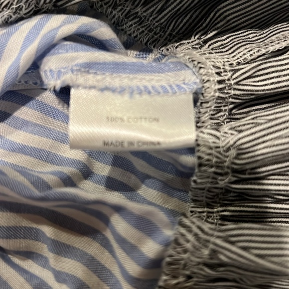 NWOT 1st Sight Blue White Stripe Medium Women's Ruffle Dress Top - Picture 3 of 10